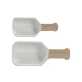 2-piece White Porcelain Pantry Scoop Set